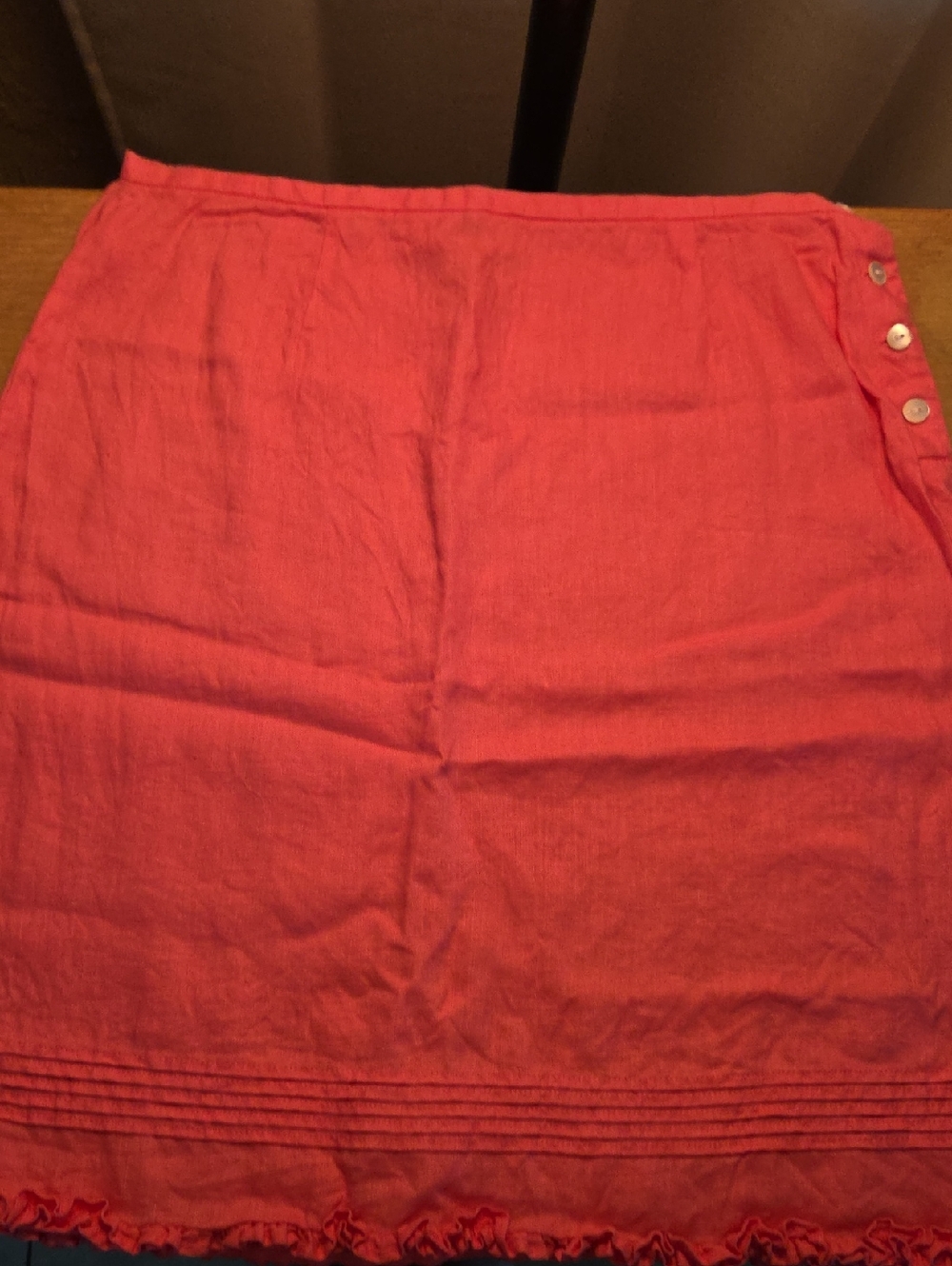 GAP Pink Linen Mini Skirt with Side Buttons